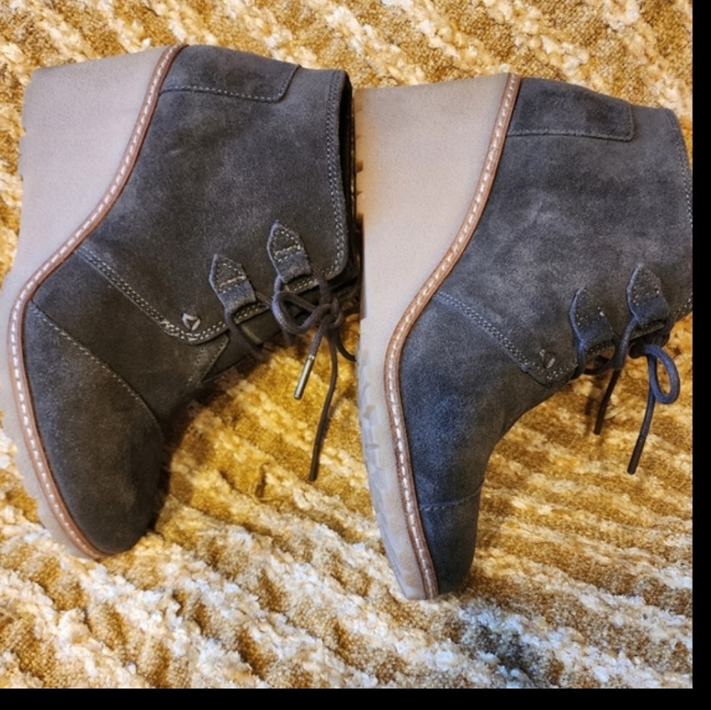 Toms Brown Women's Suede Ankle Boots Brown Size 8 Excellent Condition - Picture 6 of 7